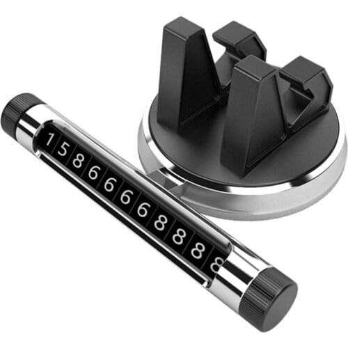 Car Supplies Car Temporary Stop Sign Car Phone Holder Hidden Mobile Number Plate Silver Stop Sign for Car