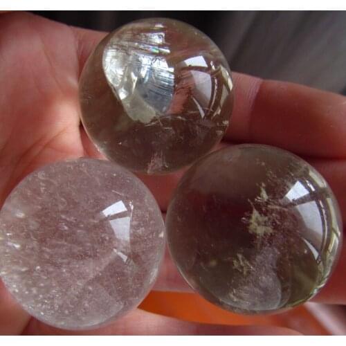 Free Shipping 04514 3pcs 28mm diameter natural genuine mineral quartz rock crystal sphere