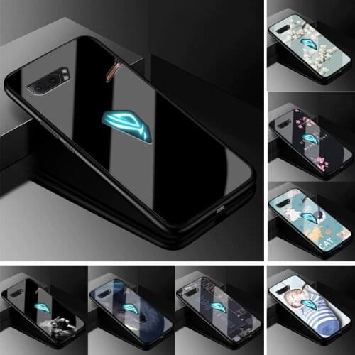 For Asus ROG Phone II Case Phone 2 ZS660KL PC Plastic Glass Phone Case Black TPU Bumper Cover for Asus ROG Phone 2 Phone2 Cover