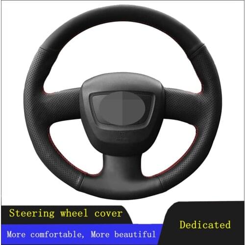 DIY Car Steering Wheel Cover Black Genuine Leather For Audi Seat Exeo 2009-2012 A4 (B8) 2005-2012 A5 2008-2012 A3 (8P) 2006-2013