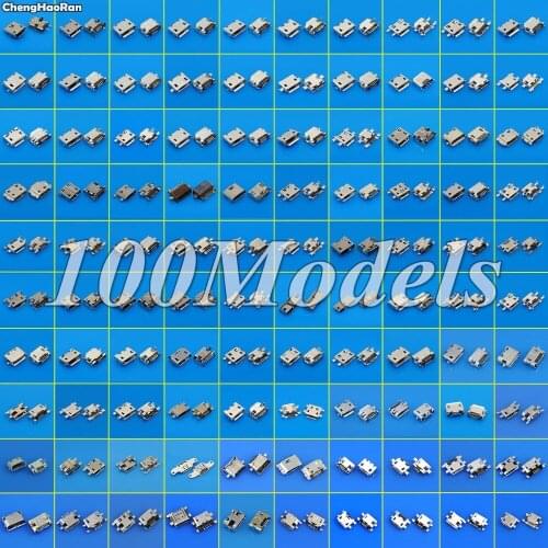 ChengHaoRan 100Models Micro USB Connector Jack Socket Female Port For Samsung Huawei Lenovo ZTE For Xiaomi Mi 2 3 MP3/4/5,5Pin