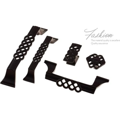 Black Zinc Alloy Cabinet Modern Pierced Handle