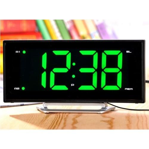 Large Screen LED Digital Alarm Clock Desktop Electronic am fm Radio Clock with Snooze for Bedside Home Decoration Office Desk