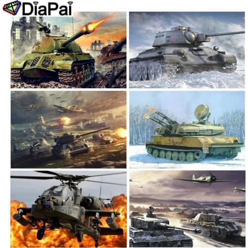DIAPAI 100% Full Square/Round Drill 5D DIY Diamond Painting "Tank plane scenery" 3D Embroidery Cross Stitch Home Decor