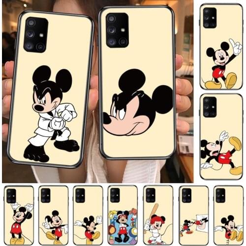 Disney Cute Mouse Mickey Phone Case Hull For Samsung Galaxy A 50 51 20 71 70 40 30 10 80 E 5G S Black Shell Art Cell Cove