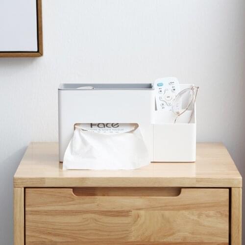 Home Multifunctional Simple End Table Desktop Tissue Box for Rectangle Remote Controller Storage Box Desk Organizer