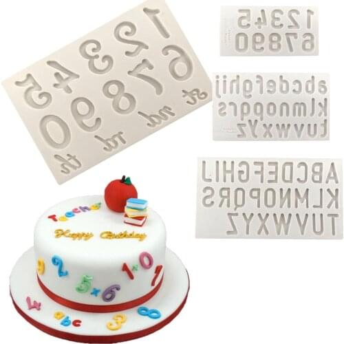 1PC Number Letter Shaped Fondant Silicone Mold DIY Cake Baking Tool Craft Cake Decorating Tools Chocolate Mold K134-K137