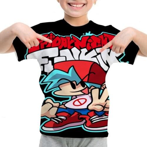 Cartoon 3D Print Friday Night Funkin T shirt For Boys Girls Short Sleeve Harajuku Tees Shirts Hot Game T-shirt Kawaii Streetwear