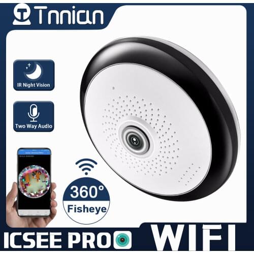 ICsee 360 Degrees Fisheye Wifi Ip CCTV Camera 1080P VR Wireless Panoramic Indoor Home Security Camera With SD Card Slot