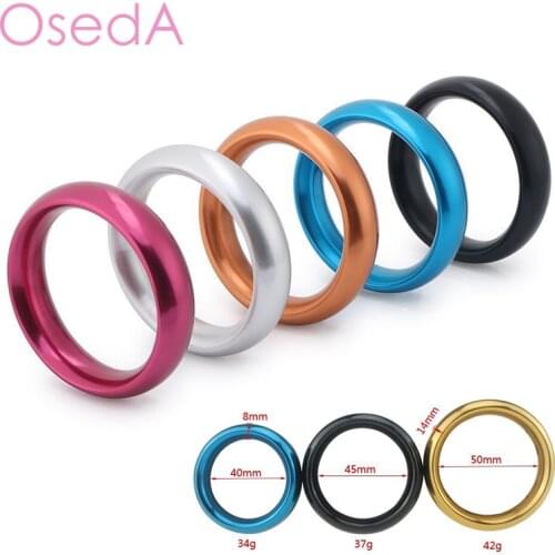 Colourful Metal Penis Steel Delay Ejaculation erektion dick Ring Cuir Cock Rings Dia 40/45/50mm Mens Cockrings Sex Toys For Man