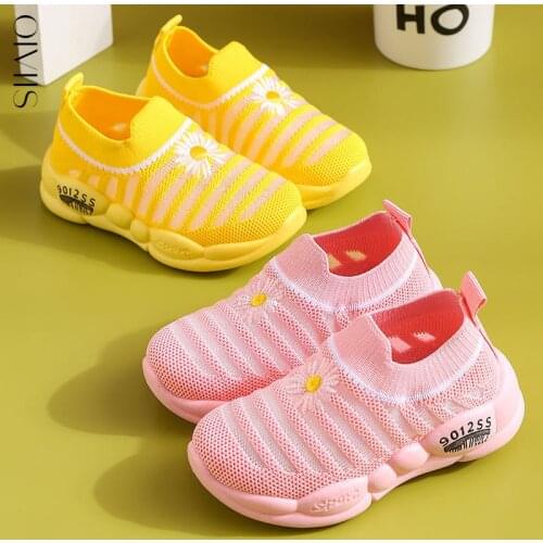 Summer New Cotton Mesh Kids Shoes Slip-on Girls Shoes Sneakers Soft Rubber Sole Solid Color Children Casual Shoes Boys Girls