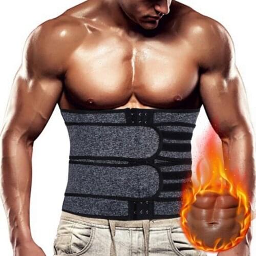 Men Workout Waist Trainer Tummy Slimming Sheath Sauna Body Shaper Trimmer Belt Abdomen Shapewear Corset Fitness