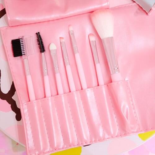 7Pcs Makeup Brushes Set Face Cosmetic Eye Shadow Blush Brush Make Up Brush Bags Collection Shadow Foundation Blush Tools