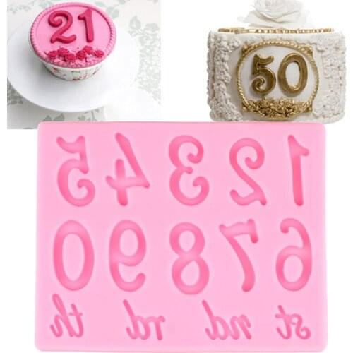 Number Letters Silicone Mold Wedding Cupcake Topper Fondant Molds Cake Decorating Tools Chocolate Gumpaste Polymer Clay Moulds