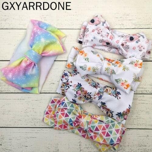 Wholesale Turban Hairbands Baby Girls Headband Knot Bow Printing Floral Plaid Leopard Heaswrap Newborn Toddler Hair Accessories