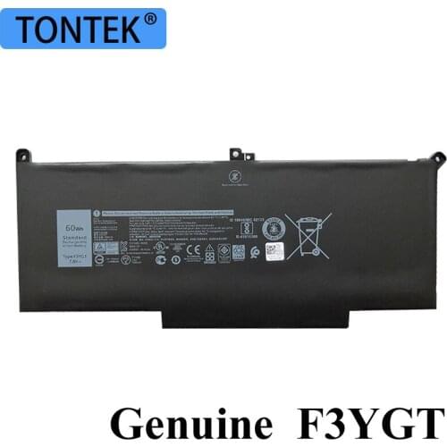 Genuine F3YGT Laptop Battery For Dell Latitude 12 7000 E7280 E7290 E7380 E7390 E7480 E7490 2X39G DM3WC 0DM3WC Original 60Wh 7.6V