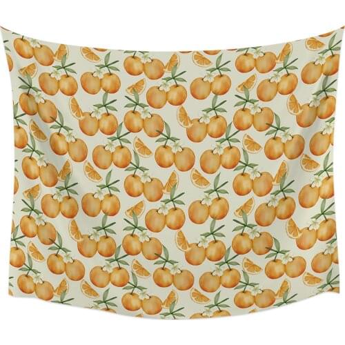 Plant Fruit Orange Tapestry Wall Hanging Home Wall Decor Blanket Bedroom Tapestry Yoga Mat