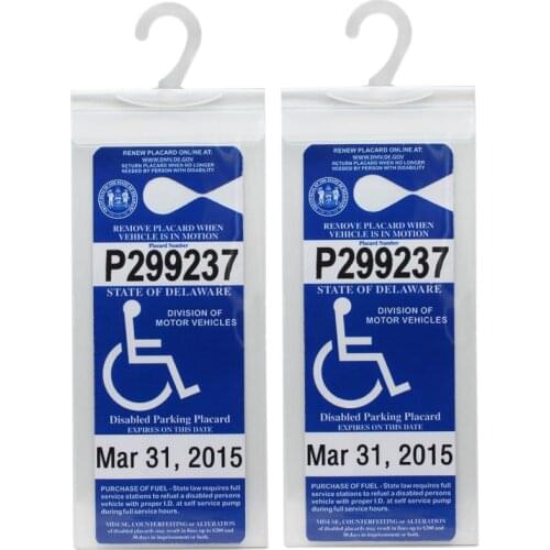 Handicap Parking Permit Placard Storage organization Holder - Disabled Parking Placard Protector Sleeve with Large Hook