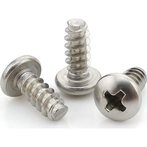 M2.9(M3)/M3.9(M4) 304 Stainless Steel GB845 Cross Pan Horizontal Tail Self-tapping Screws PB Round Tail Screw