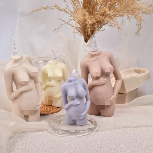 Height 8/5.7cm Silicone Candle Pregnancy Mold Female Body Aromatherapy 3D Stereo DIY Handmade Creative Decorating Nude Crafts