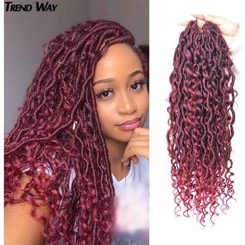 Synthetic Crochet Braids Hair Passion Twist River Goddess Braiding Hair Extension Ombre Brown Faux Loks With Curly Hair Blonde