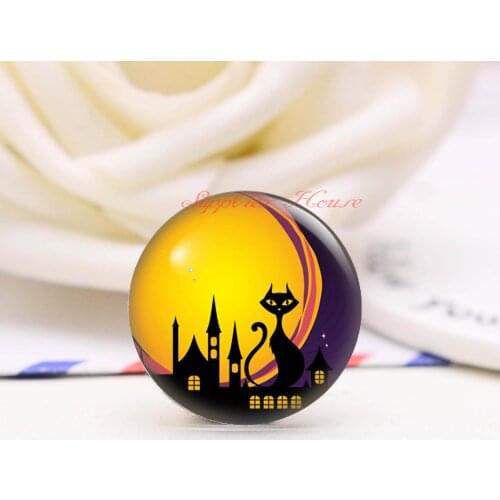 Handmade Round Cat photo glass Cabochons, Jewelry Finding Cameo Pendant Settings, (F008-020)