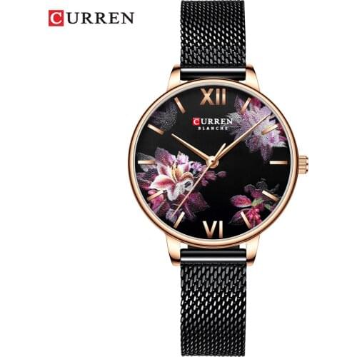 CURREN Fashion Casual Watches Women Charming Stainless Steel Bracelet Quartz Watch Ladies Classy Wristwatch Female Casual Clock