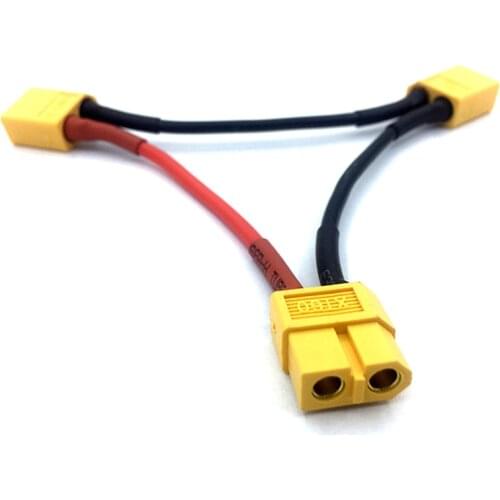 Triangle Connection line 1PCS XT60 plug Female to 2 XT60 plug Male 16AWG Silicone wire Dean Series Battery Connector Cable