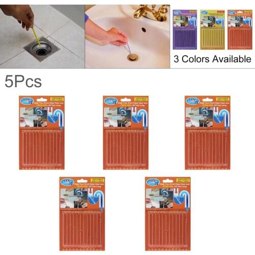 5pcs /lot Pipeline Bathtub Decontamination Drain Kitchen Sink filter Sani Sticks Sewer Cleaning Rod for Kitchens