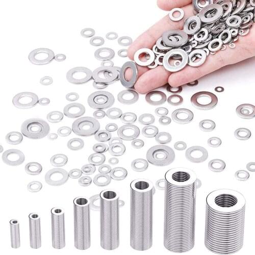 105PCS Stainless Steel Sealing Washer Gasket Nut and Bolt Set Flat Ring Seal Assortment Kit M3 M4 M5 M6 M8 M10 for Sump Plugs