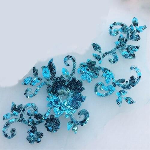 Embroidered Patches For Clothing Layered SequinsLace Flower Pi ece DIY Headscarf Performance Stage Clothing Accessorries