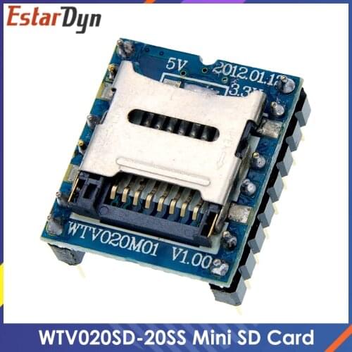 WTV020 WTV020-SD WTV020SD-20SS Mini SD Card MP3 Sound Module For PIC WTV020-SD-16P