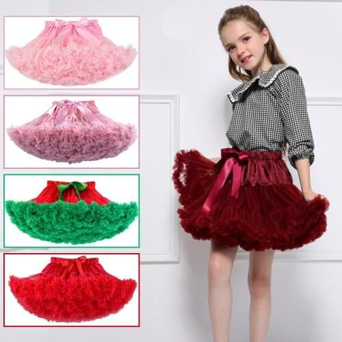 Girls Tutu Skirt Ballerina Pettiskirt Layer Fluffy Children Ballet Skirts Party Performance Dance Princess Baby Tulle Miniskirt