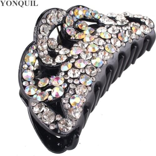 Fashion Rhinestone Hair Claws Colorful Hairclip Women Crystal Shiny Barrettes Hair Clip Nice Hair Clip Hairpins Hair Accessories