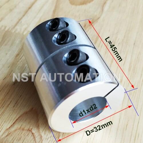 Diameter 32mm Length 45mm Clamping Rigid Coupling Aluminum For Engraving Machine Shaft Coupler Motor Connector