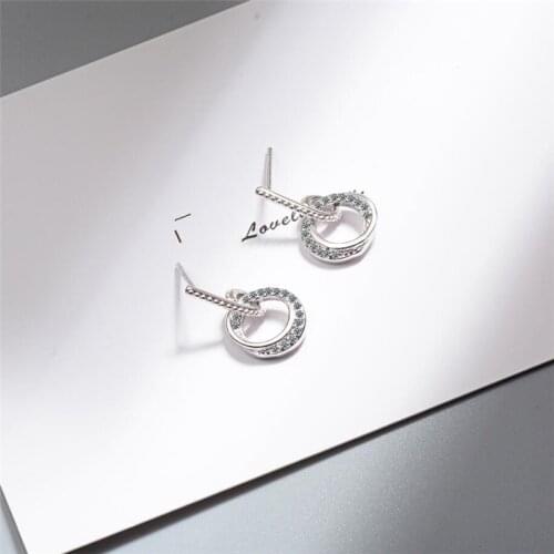 Sole Memory Sweet Cute Delicate Geometric Circle Fashion 925 Sterling Silver Fashion Female Dangle Earrings SEA572