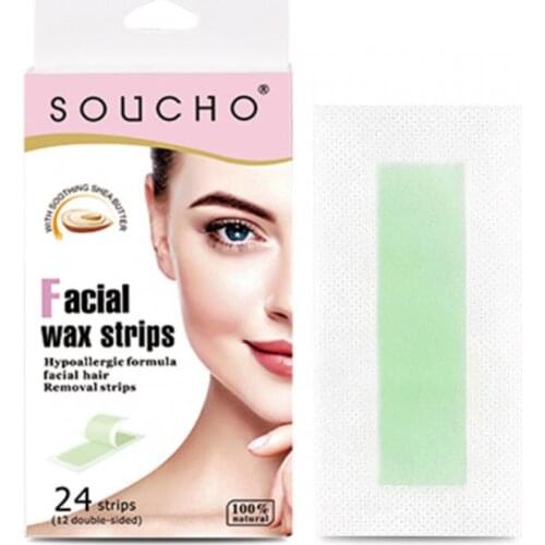 24pcs/box Double Sided Removal Wax Strips Hair Remove Wax Paper Wax Strips High Quality Hair Removal Epilator Wax Strip Paper