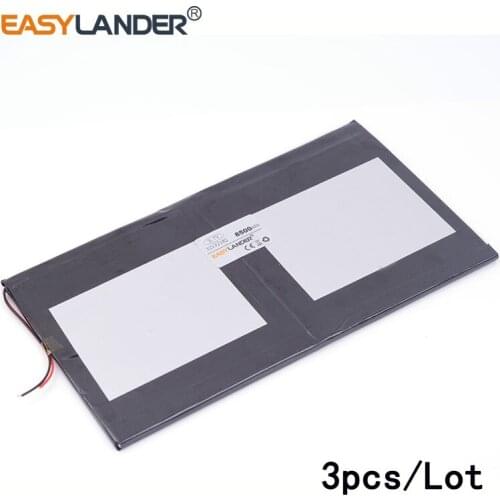 3pcs/Lot 3.7V 8500 mAh 32132182 lithium Li ion polymer rechargeable battery For Tablet PC talk9x u65gt PAD DVD Naptop