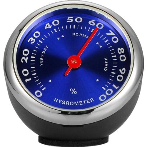 40mm Mini Car Dashboard Thermometer Hygrometer Mechanical Ornament Auto Clock Decoration