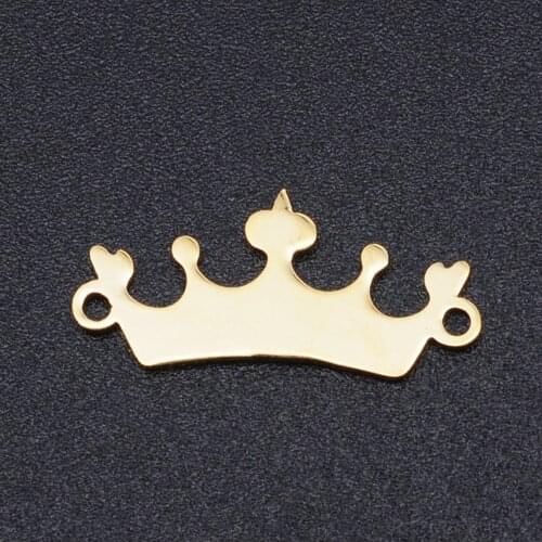 5pcs/lot 100% Stainless Steel Crown Connector Charms Wholesale DIY Necklace Bracelet Making Charms Top Quality Never Tarnish