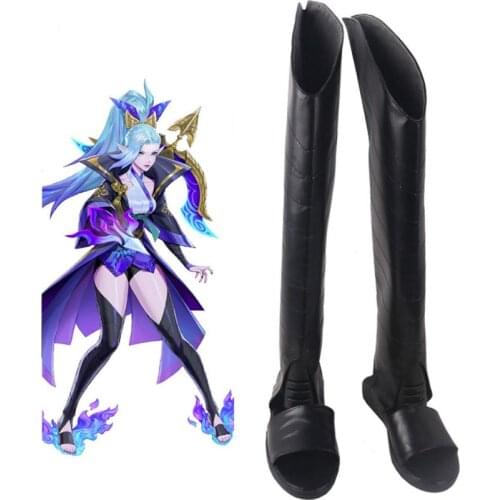 LOL Spirit Blossom Shauna Vayne Cosplay Boots Black Leather Shoes Custom Made Any Size