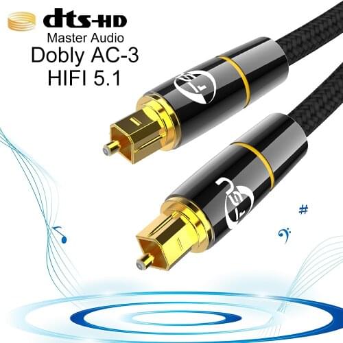 HIFI 5.1 Digital Optical Audio Cable Toslink SPDIF Coaxial Cable 1m 5m 10m For Amplifiers TV Xbox 360 PS4 Soundbar Fiber Cable
