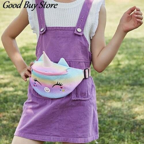 Girls Outdoor Money Coin Bags Colorful Waist Purse Adjustable Belts Unicorn Chest Bag Women Animal Fanny Pack Girls Wallet 2021