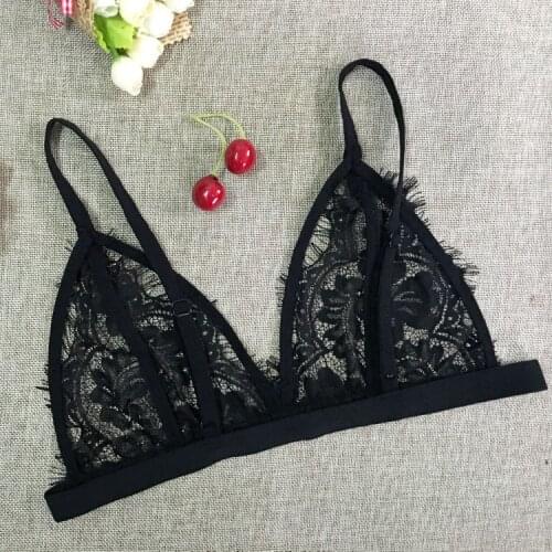 Women Sexy Sheer Lace Brallete Bra Bustier 2018 New Fashion Lingerie Black Unlined Bra