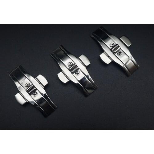 Double Press Watch Push Button Fold Clasp Metal Stainless Steel Seamless Quick Release Butterfly Buckle Durable Watch Accessory
