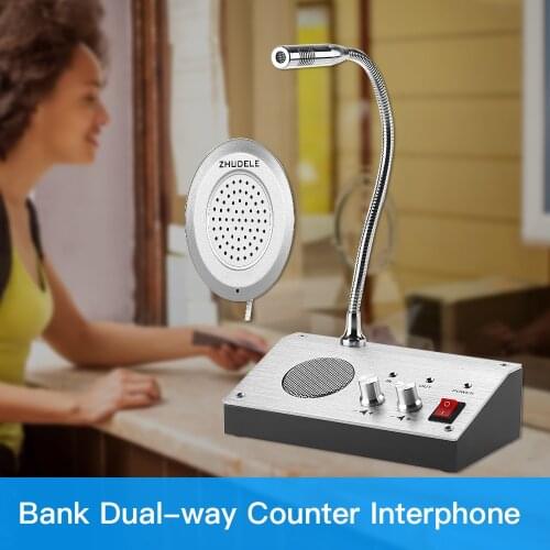 Dual Way Window Intercom System Bank Counter Interphone Zero-touch For Business Store Bank Station Ticket Window