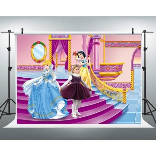 Birthday party snow white cinderella custom background 7x5ft photography background newborn pink palace princess studio backdrop