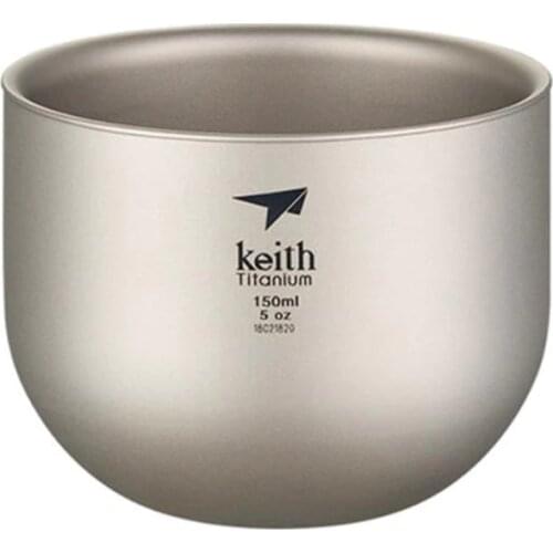 Keith pure titanium 150ML mug double insulation anti-scalding titanium cup coffee cup mug