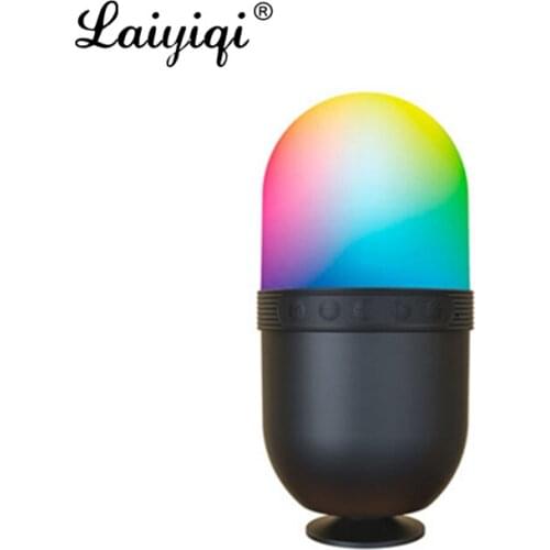 Laiyiqi Pill LED Bluetooth speaker Radio FM night light portable dual speakers woofer MP3 caixa som portatil alto falante bocina