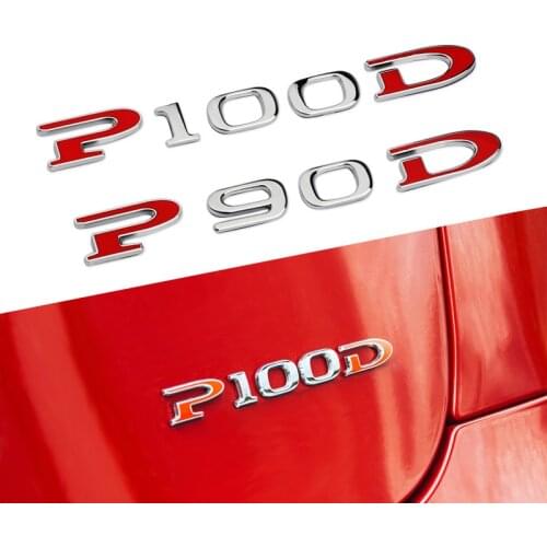 Car Displacement Metal Word sticker P90D P100D Letter Logo for Tesla Model S X Car rear Trunk Emblem badge Styling Stickers